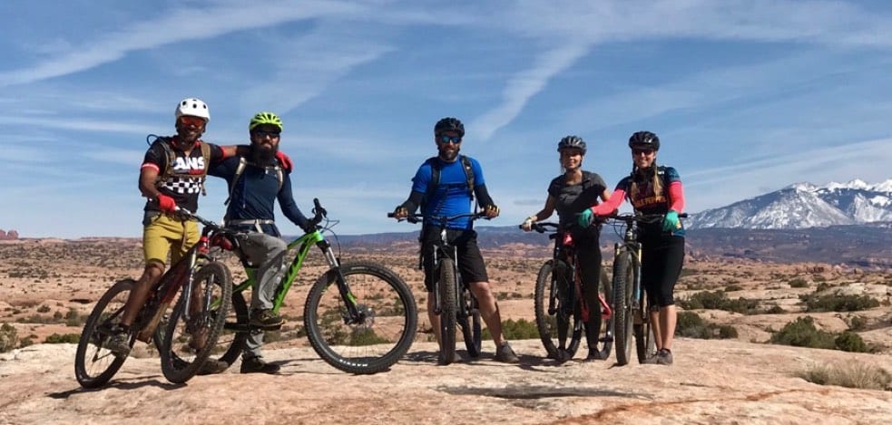 Group mountain biking Moab