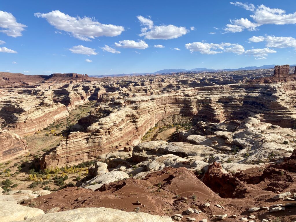 hiking into the maze canyonlands